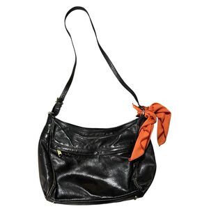 Genuine Leather SAS Women's Black Leather Bag with Single Strap Flawed